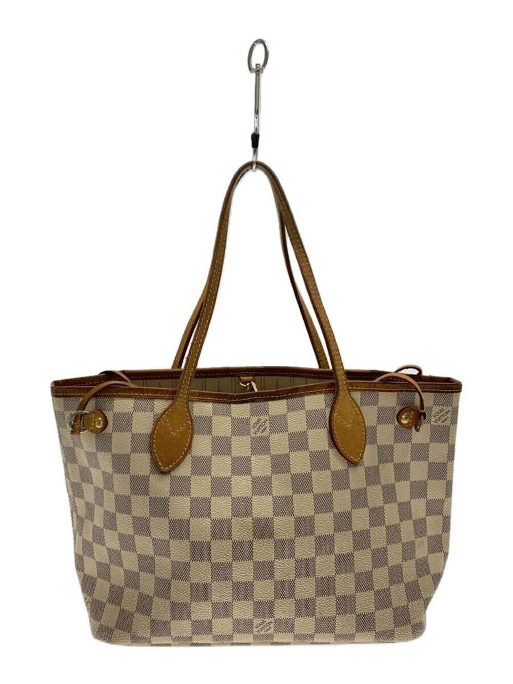 LOUIS VUITTON Neverfull Damier Azur White